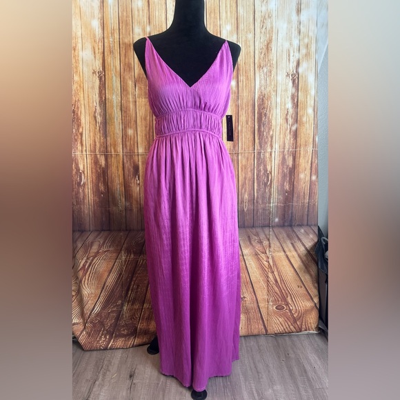 Taylor Women's Sleeveless V-Neck Side-Slit Orchid Stretch Maxi Dress Size XS - Picture 5 of 15